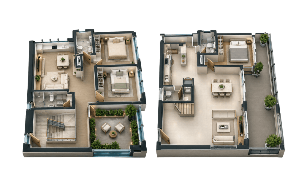 Mặt bằng Sky Duplex