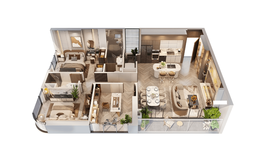Mặt bằng Penthouse/Duplex